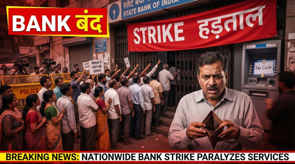 देशभर में बैंक बंद!" (बड़ा, बोल्ड, लाल या पीला फ़ॉन्ट, टॉप या सेंटर में unoday.com देशभर में बैंक बंद!" (बड़ा, बोल्ड, लाल या पीला फ़ॉन्ट, टॉप या सेंटर में