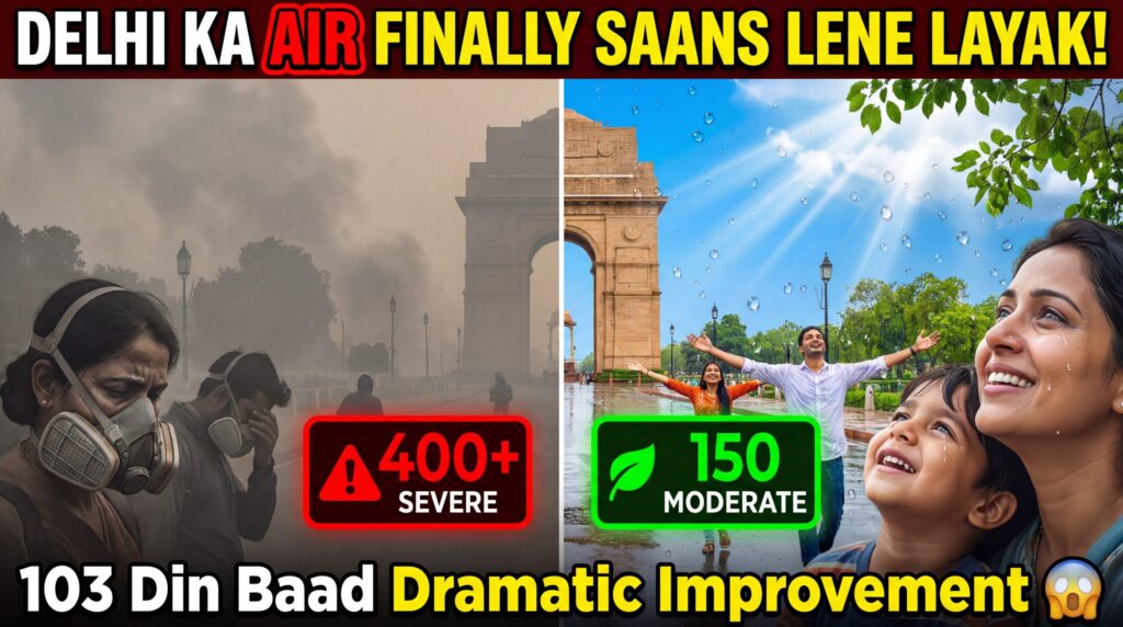 दिल्ली की हवा आखिरकार सांस लेने लायक हो गई है!